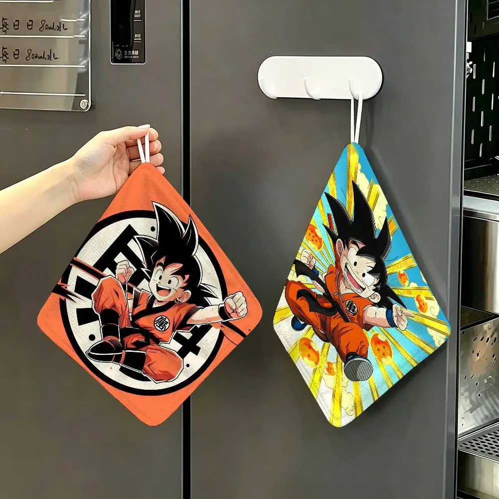 A-Anime-Son-Goku-D-Dragon-BallS Multi-scene Polyester Cotton Towel, Hanging Hand Wiping Cloth for Kitchen Bathroom Hotel