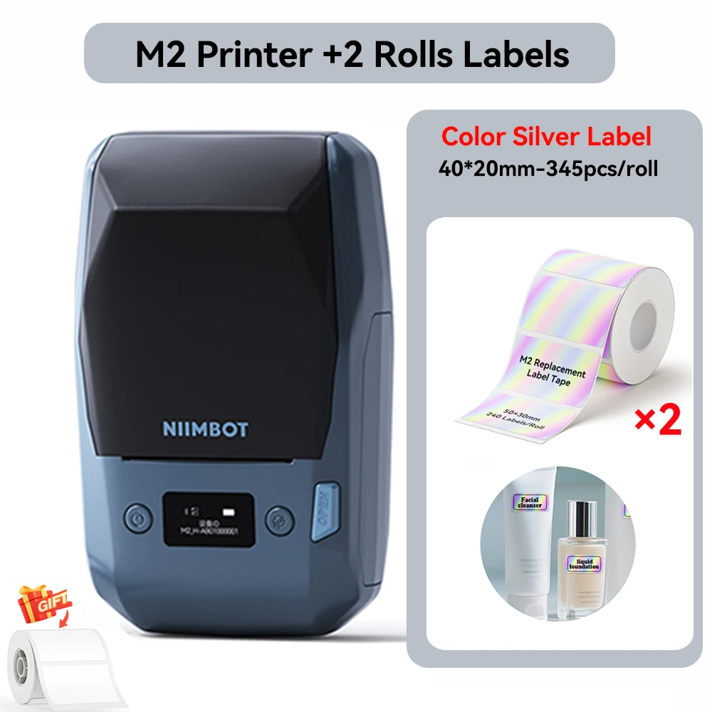 Niimbot M2 Thermische Transfer Labelprinter 300 DPI High Definition Draadloos 20-50 mm Printbreedte Label Maker Ondersteuning Telefoon/PC