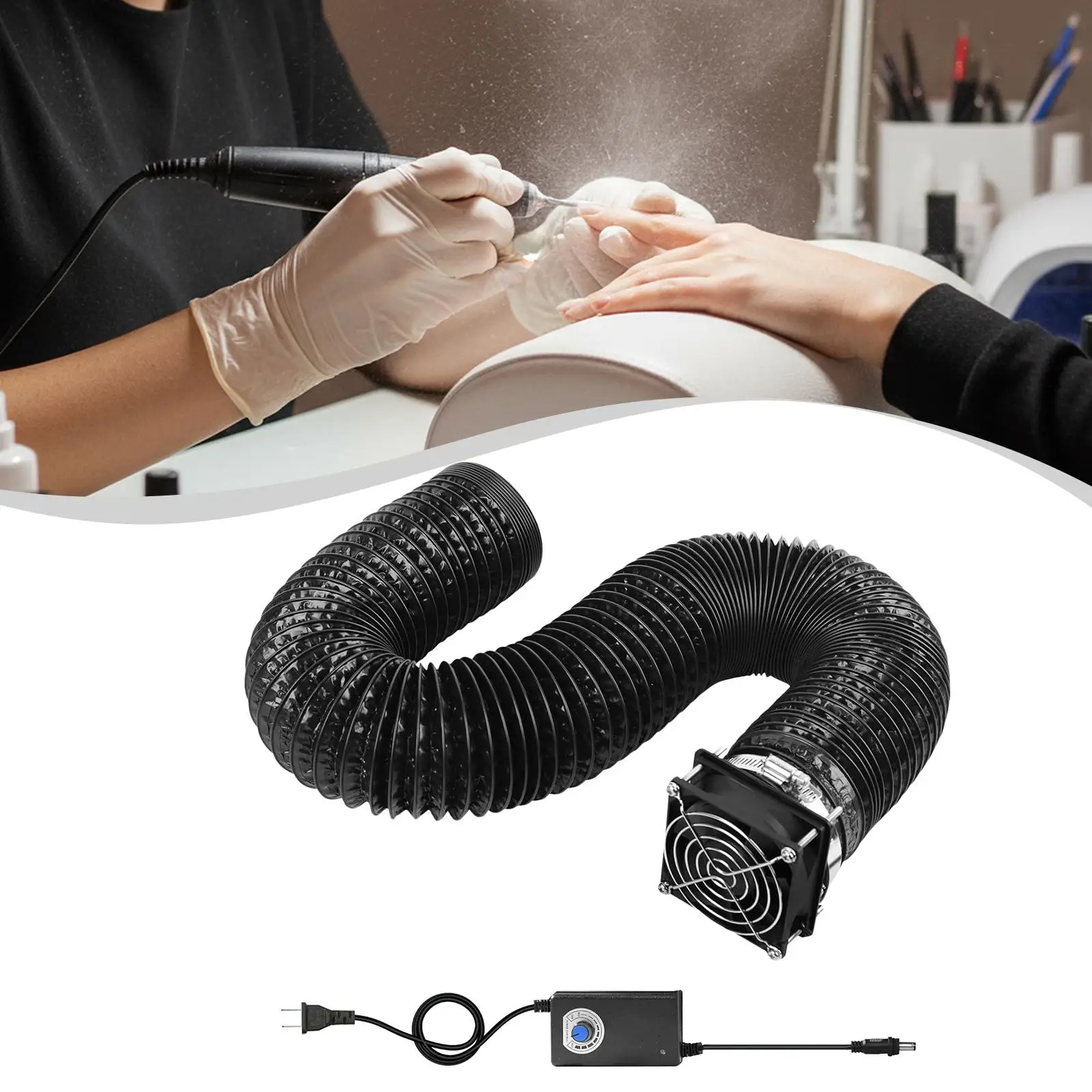 Adjustable Speed Exhaust System Kit Efficient Fume Extractor Ventilation Fan for Printer Soldering Painting Nail Art