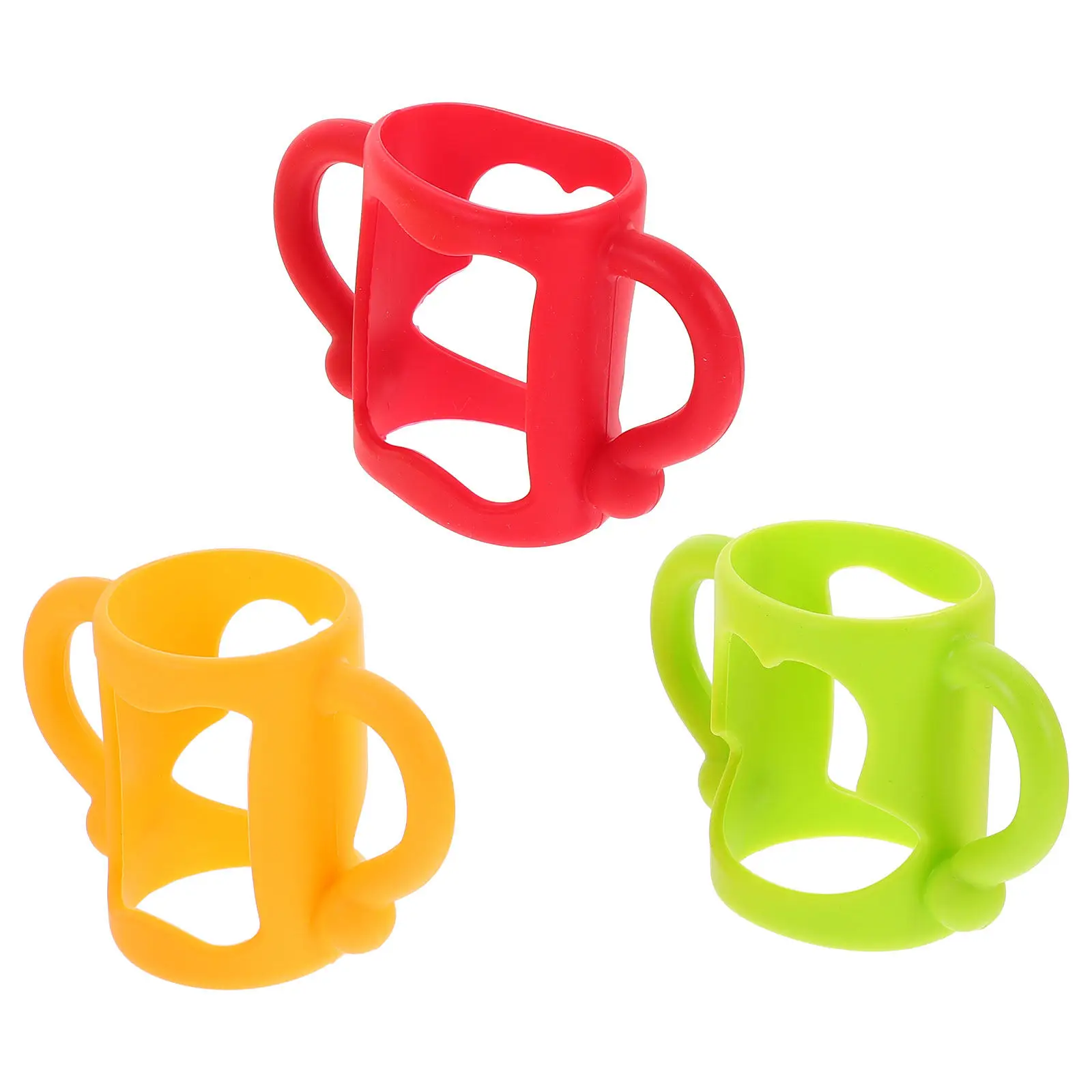 

3 pcs Silicone Baby Handles Soft Detachable Milk Bottle Handle For Toddler Infant Feeding Bottles Holder Universal Fit Glass