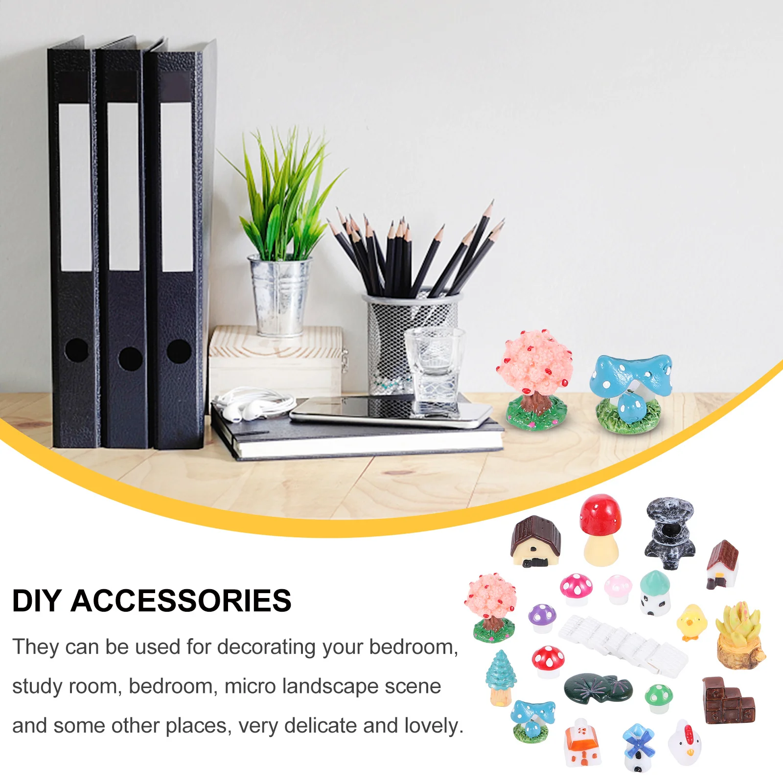 

20pcs Micro Landscape Decor Resin Craft Miniature Ornament Cute Cartoon Garden Statue For Diy Accessories Desktop Home Decor