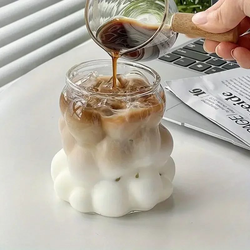 Ins Grape Shaped Glass Coffee Cup Clear Heat Resisting Drinking Glasses for Juice Milk Iced Coffee Cups Summer Winter Drinkware