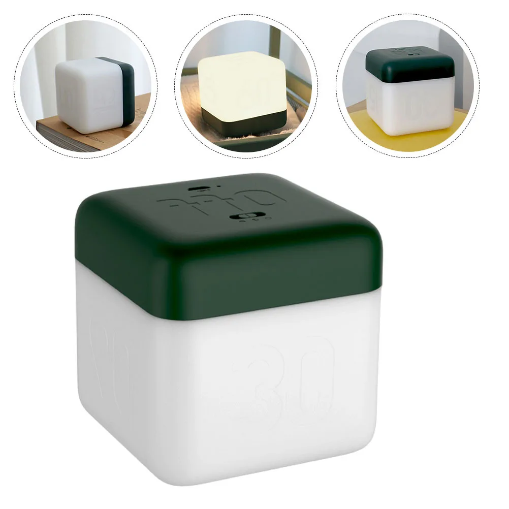 ضوء ليلي على شكل مكعب USB قابل لإعادة الشحن ومؤقت قلاب إبداعي 5-60 دقيقة متوهج ناعم مثالي لغرفة النوم