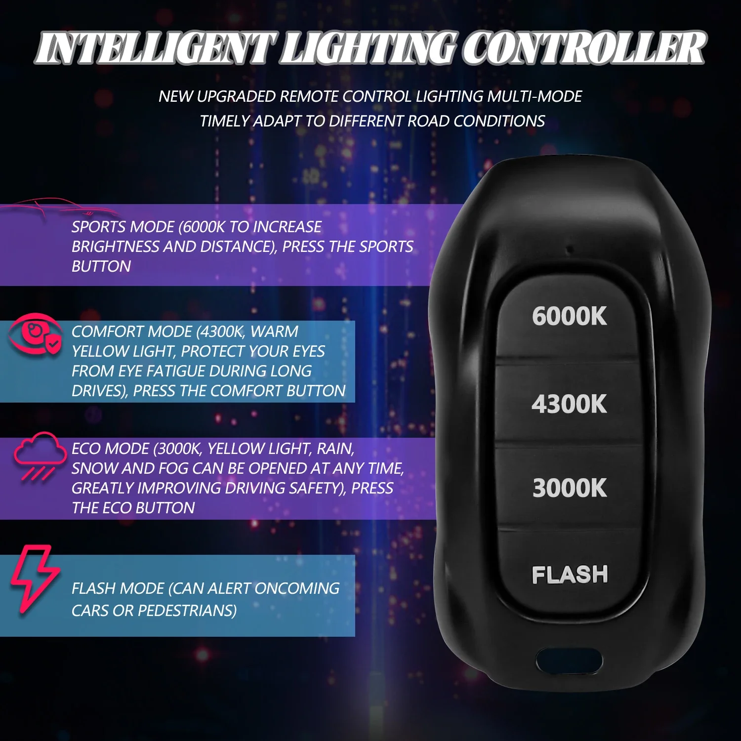 EAGLEVISION LED 고전력 Canbus 원격 제어 전조등 3000K/4300K/6000K 등대 9005 9006 9012 H1 H4 H7 H11 12V 24V