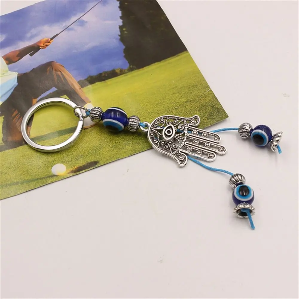 Blue Color Lucky Eye Keychain Hasma Hand Owl Keys Evil Eye Keyring Turkish Elephant Fatima Hand Pendant Women Men