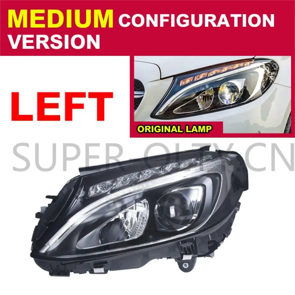 MEULE Voiture Sourcil De Phare pour Benz W205 Classes C 2015 2016 2017 2018 Phare Sourcil Garniture Sport en Fiber De Carbone Avant Phare Lampe Front Phare Paupière