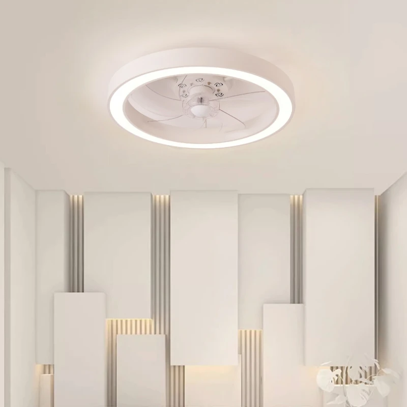 Ceiling Fan Lights Ultra-thin Bedroom Dining Room Decor Invisible Minimalist Living Sixth Speed Timing Remote Control Fan Lamp