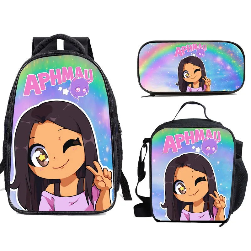 Popular Fashion Funny aphmay 3D Print 3pcs/Set pupil School Bags Laptop Daypack Backpack Lunch bag Pencil Case