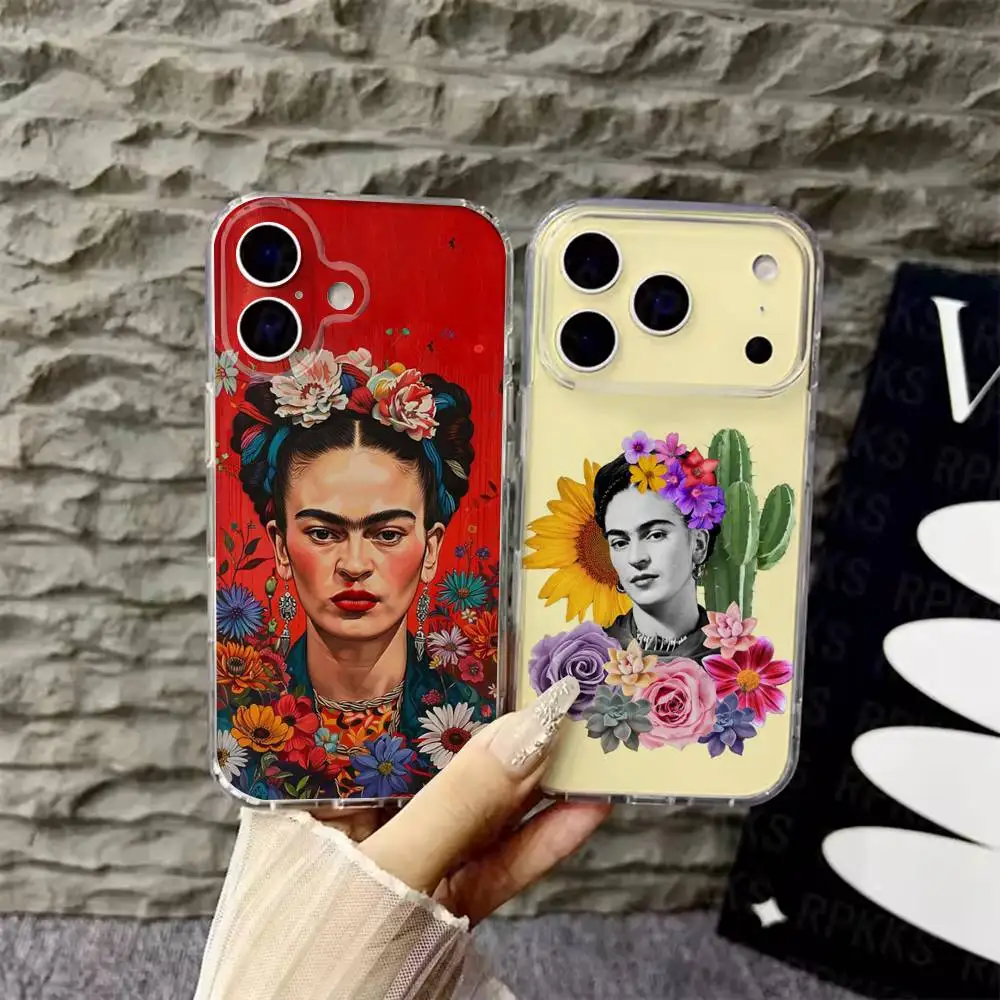 

F-Frida-s K-Kahlo-g Art Phone Case For iPhone 17,16,15,14,13,12,Pro,Max,Plus,E,SE4,Air,Mini Transparent Cover