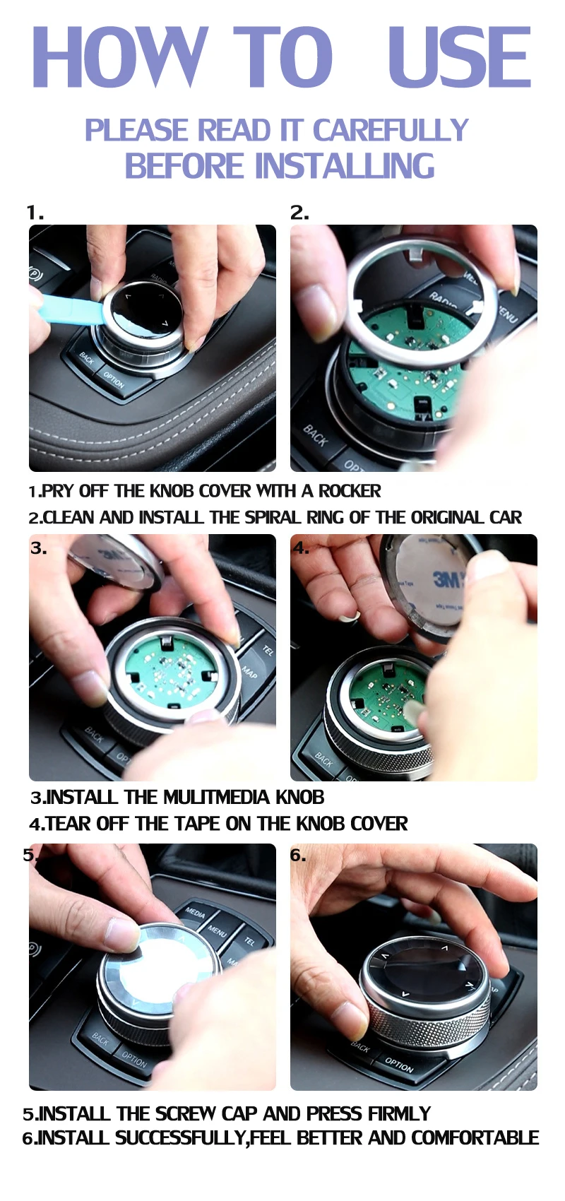 Crystal/Ceramic Car Multimedia Buttons Knob Cover for BMW F20 E87 E92 E93 F34 F30 F10 X5 E70 F15 X3 F25 X1 F48 E84 X6 X4 X7