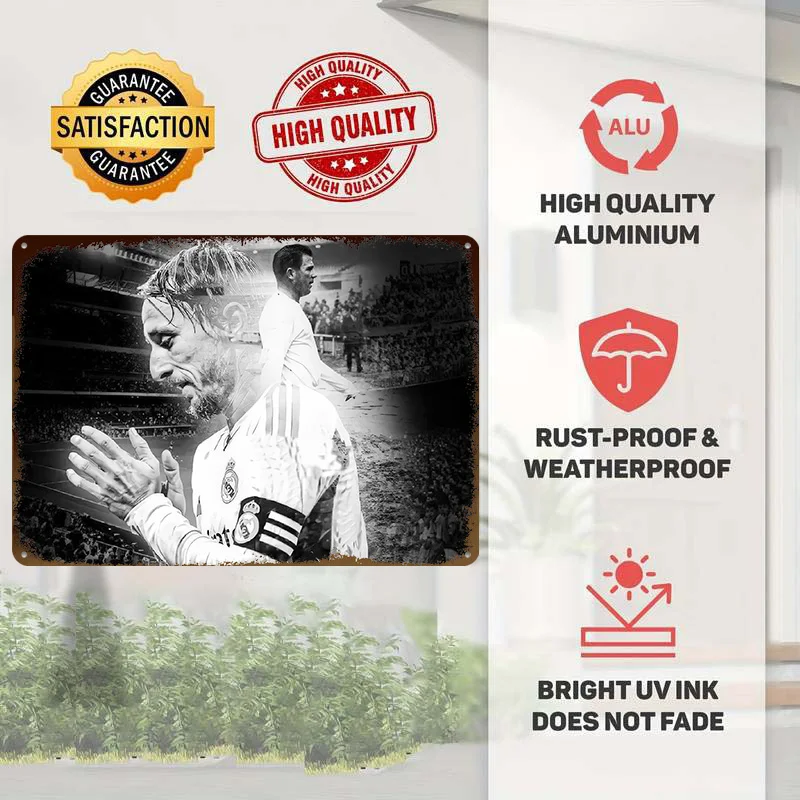 Black and White Football Legends Metal Poster Customized Wall Art Retro Vintage Metal Signs for Man Cave Home Decor Living Room