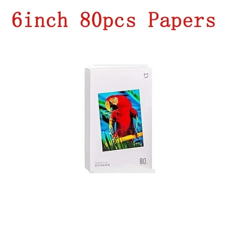 Imprimante photo MIjia dédiée, 6 pouces, 80 feuilles de papier photo autocollant, ruban adhésif coloré, film protecteur HD, papiers photo
