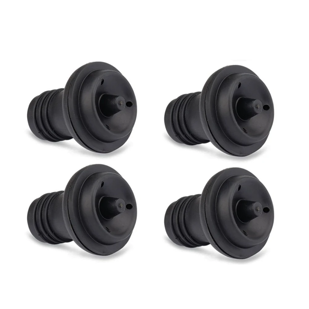 4 Pcs Vacuum Pump Stopper Home Wine Bottle Preserver Washable Black Food-approved Rubber Silicone Stoppers Barware