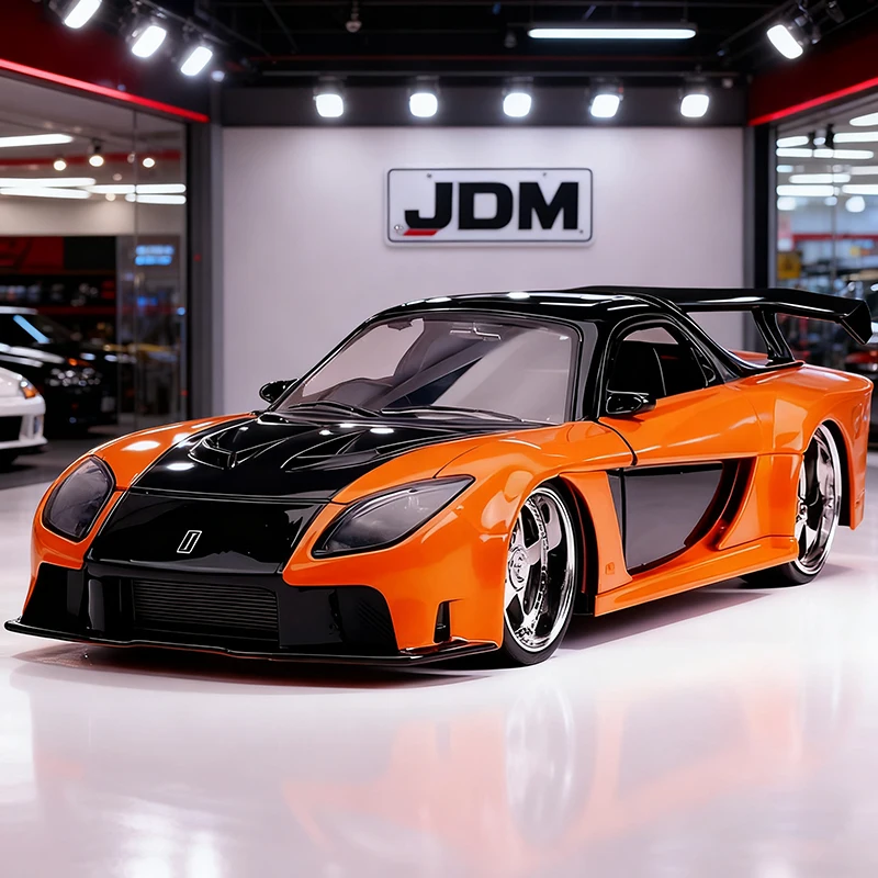 JADA 1:24 Han's Mazda RX7 Alloy Car Diecasts & Toy Vehicles Car Model Miniature Scale Model Car For Children