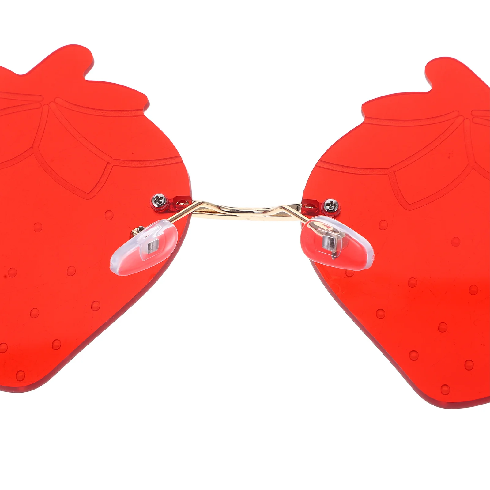 

1 Pair Strawberry-Shaped Rimless Sunglasses Fashion Party Eyewear For Festival Masquerade Carnival Christmas Beach Event Photo