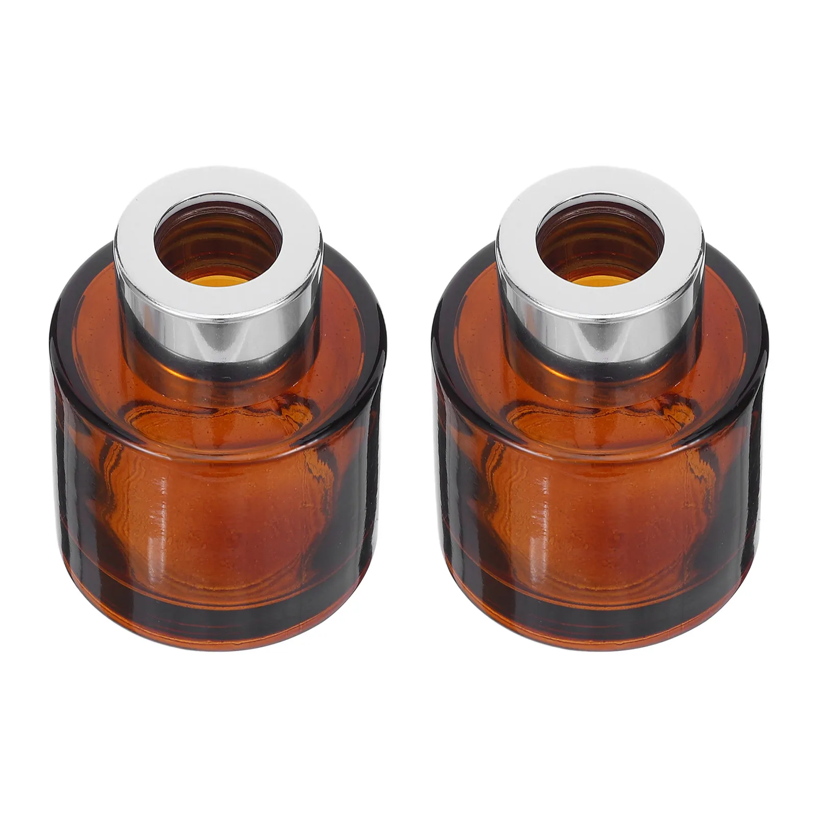 

2Pcs Glass Aromatherapy Diffuser Bottles Cylindrical Refillable Oil Storage Bottles Spillproof Home Office Car Scent Diffusers