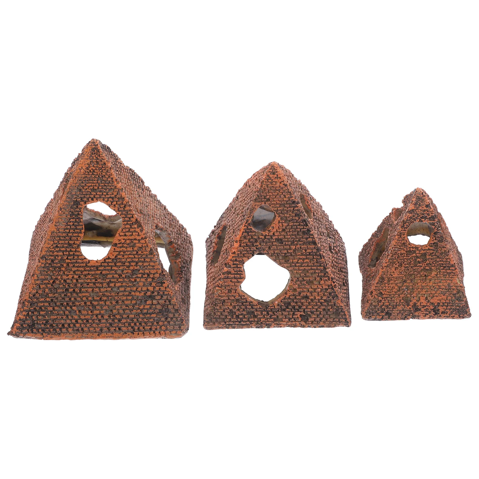 

3 Pcs Aquarium Decoration Pyramid Ancient Egypt Fish Tank Decorations Hiding Places Ornament Shelter