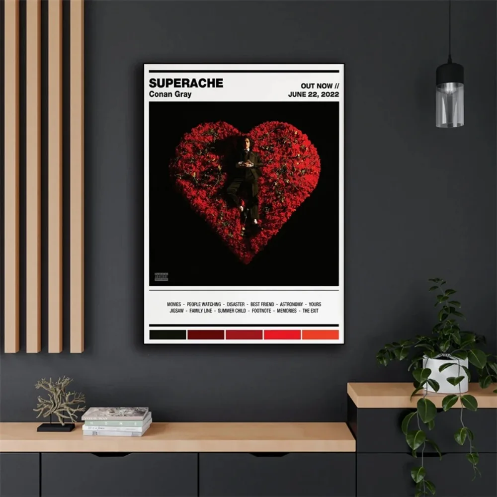 غلاف ألبوم موسيقى البوب الراب ، ملصق كونان الرمادي ، مغني الراب الجمالي ، موسيقى الهيب هوب الصخرية ، الطفل الخارق ، طباعة قماش كرو ، جدار الفن ، ديكور الغرفة #3