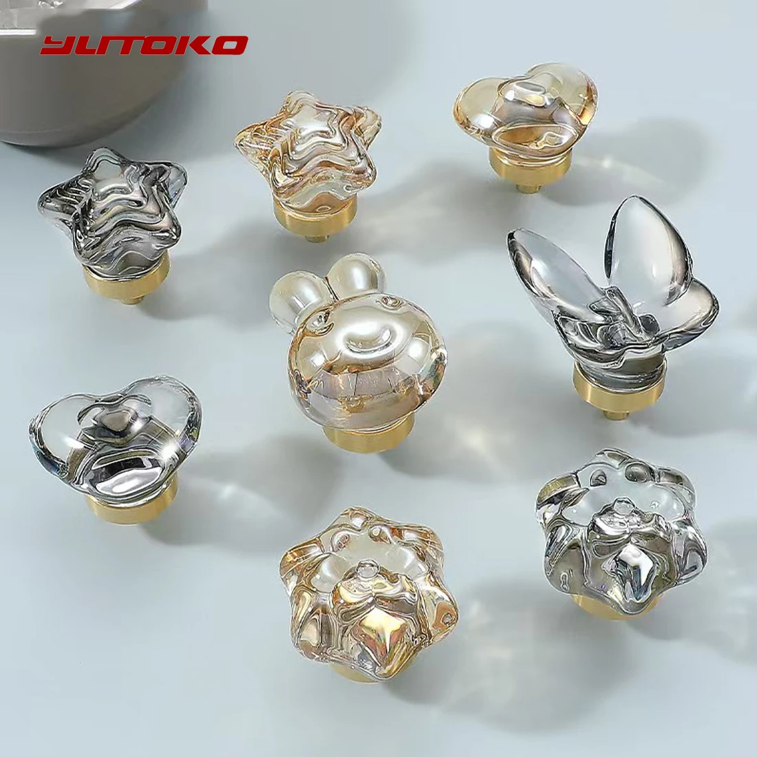 

YUTOKO Nordic Style Drawer Cupboard Handle Closet Wardrobe Pull Crystal Kitchen Cabinet Storage Handle Furniture Hardware Knobs