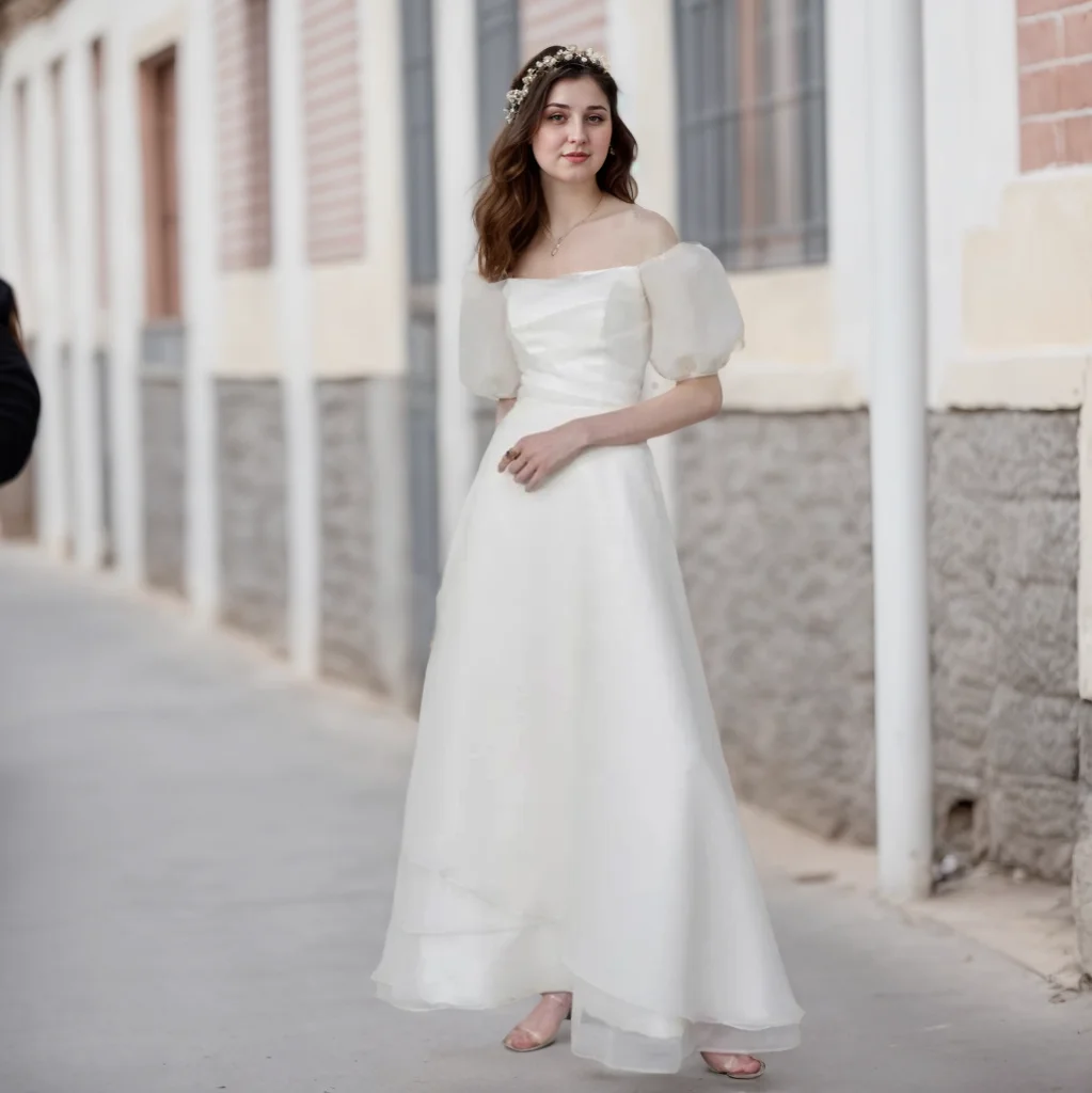 Maßgeschneiderte einfache Organza-Brautkleider aus der Schulter, modisches Brautkleid, modisch, Vestido de Casamento Mae da Noiva