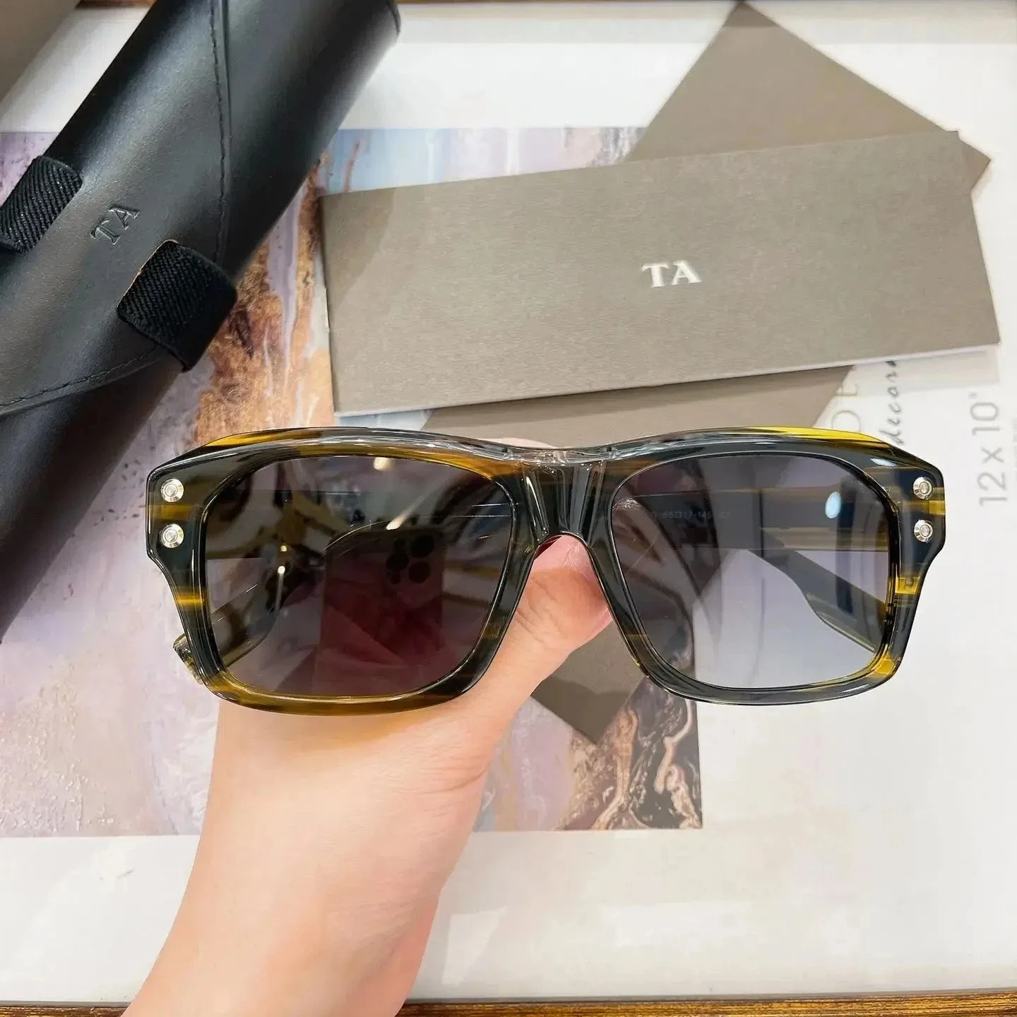 

Original Factory For DIYTA DT DTS450 With Brand Box Casual Classic Top Quality Square Acetate Frame Stylish Men Women Sunglasses