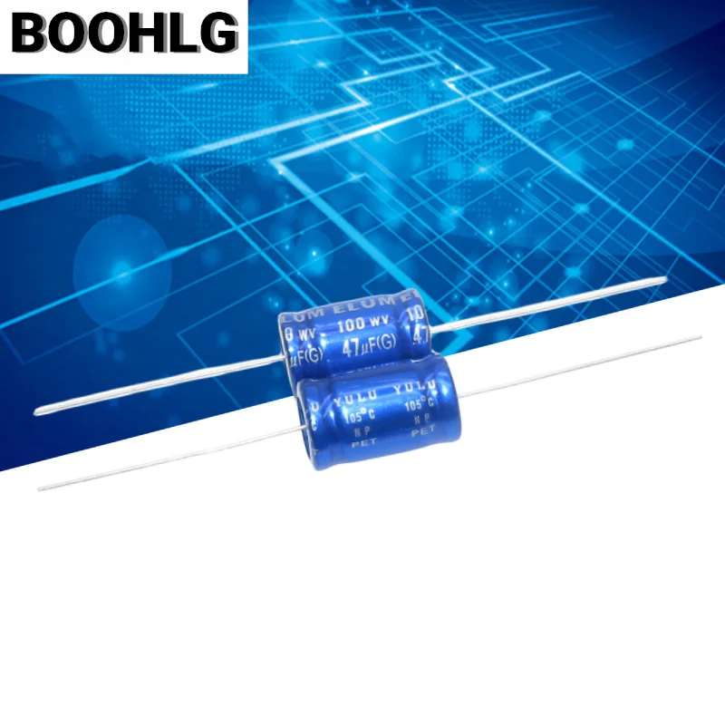 

5PCSaudio frequency crossover horizontal axial non-polar electrolytic capacitor 100v 47uf 13X20mm