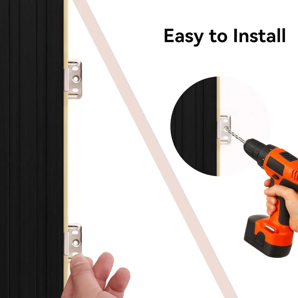 Panel ścienny 3D z listew, 8 sztuk, do dekoracji wnętrz, niski grill, czarny