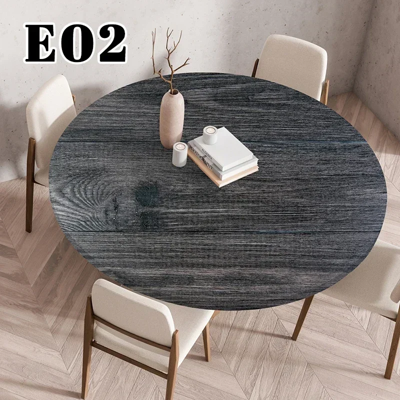 60/90/120Cm Waterproof Round Tablecloth Oilproof Table Cover Adjustable Kitchen Dining Wedding Party Table Cover Home Decoration