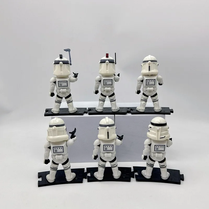 6 pz/set Star Wars Darth Vader Maul Stormtrooper White Soldier Bounty Hunter Action Figure GK Model Toys Decor Kids Collection