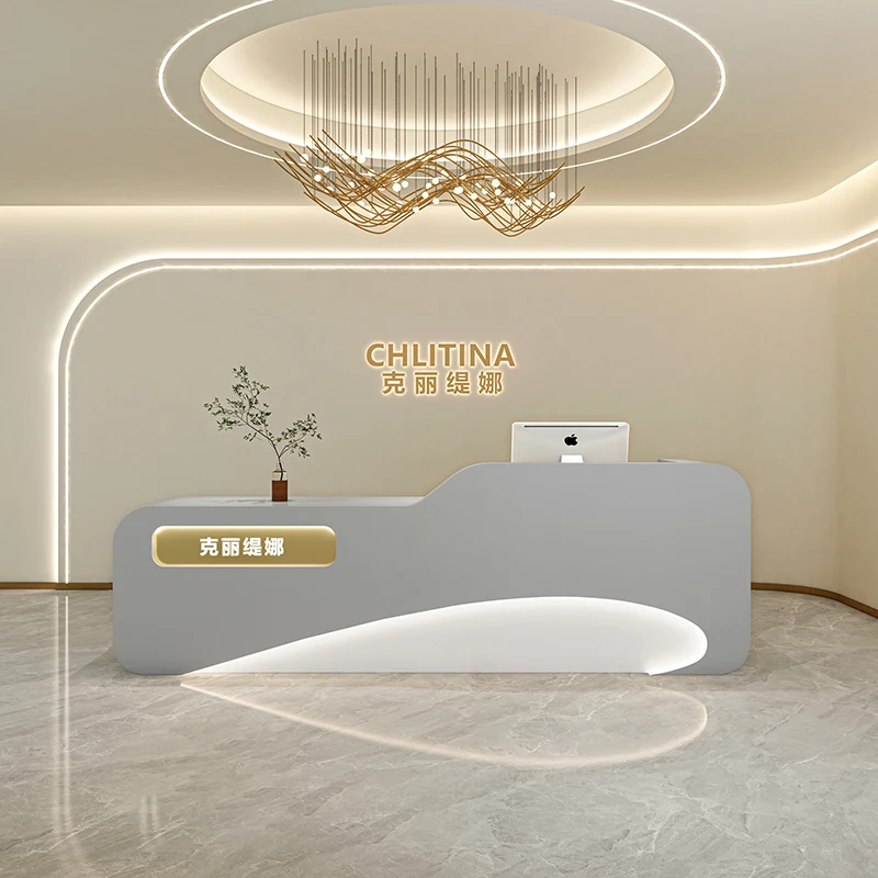 الحديثة منصة مشروبات البهجة الحديثة البهجة بسيطة الشمال مكاتب الاستقبال الفاخرة الجمالية Mostrador الأثاث التجاري #4