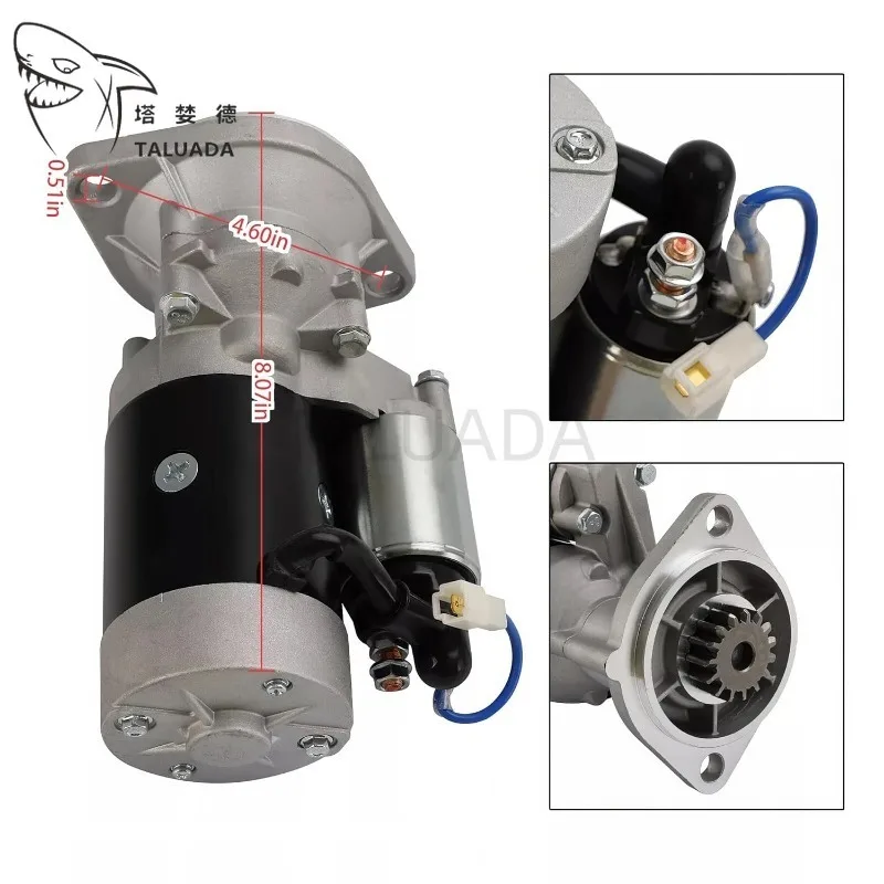 

129136-77011 129400-77012 For Engine 4TN78 4TN82 Starter Motor Komatsu Excavator PC35 PC40 PC50 Starter Motor 15T