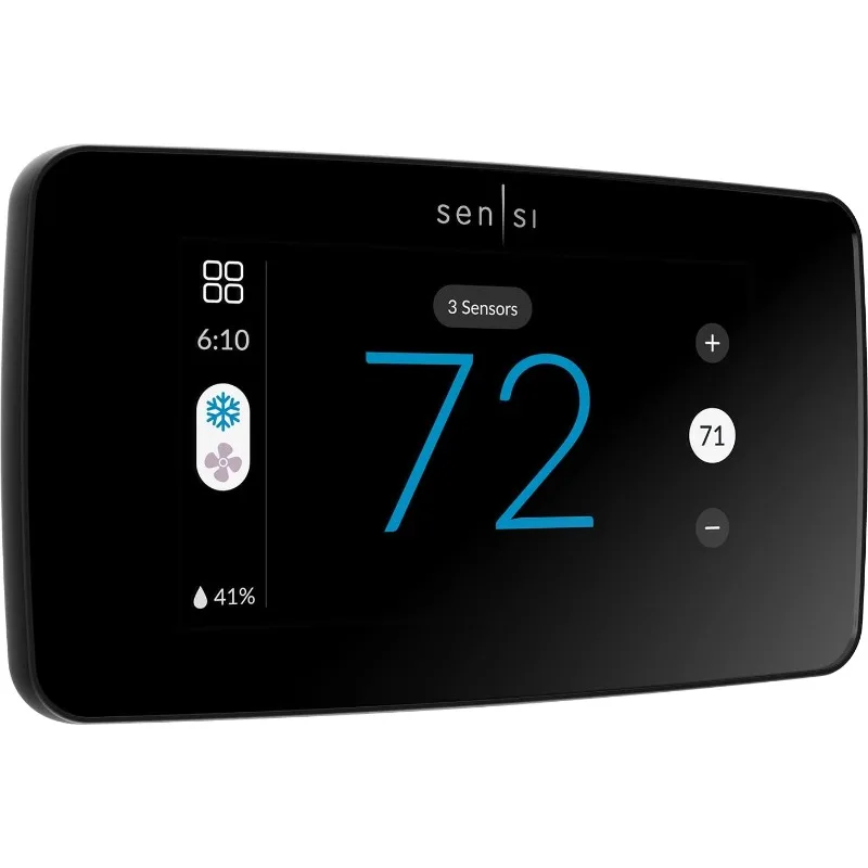 Sensi Touch 2-Thermostat Intelligent avec Écran Tactile, Affichage de Documents, Programmable, Wi-Fi, Confidentialité des Données, Application Mobile, Bricolage Facile