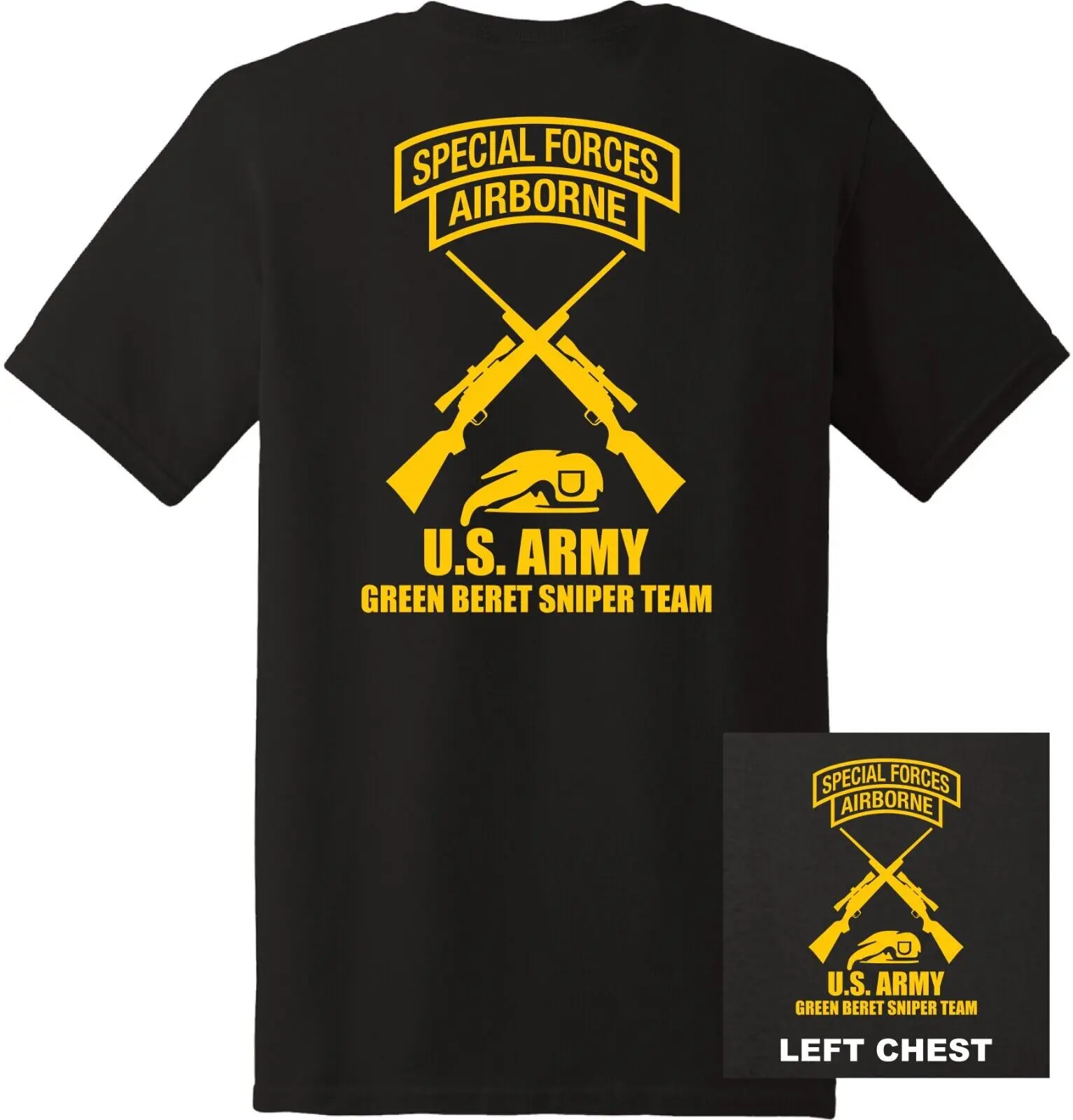 US Army - Special Forces Green Beret Sniper Team T-Shirt 100% Cotton O-Neck Short Sleeve Summer Casual Mens T-shirt Size S-3XL