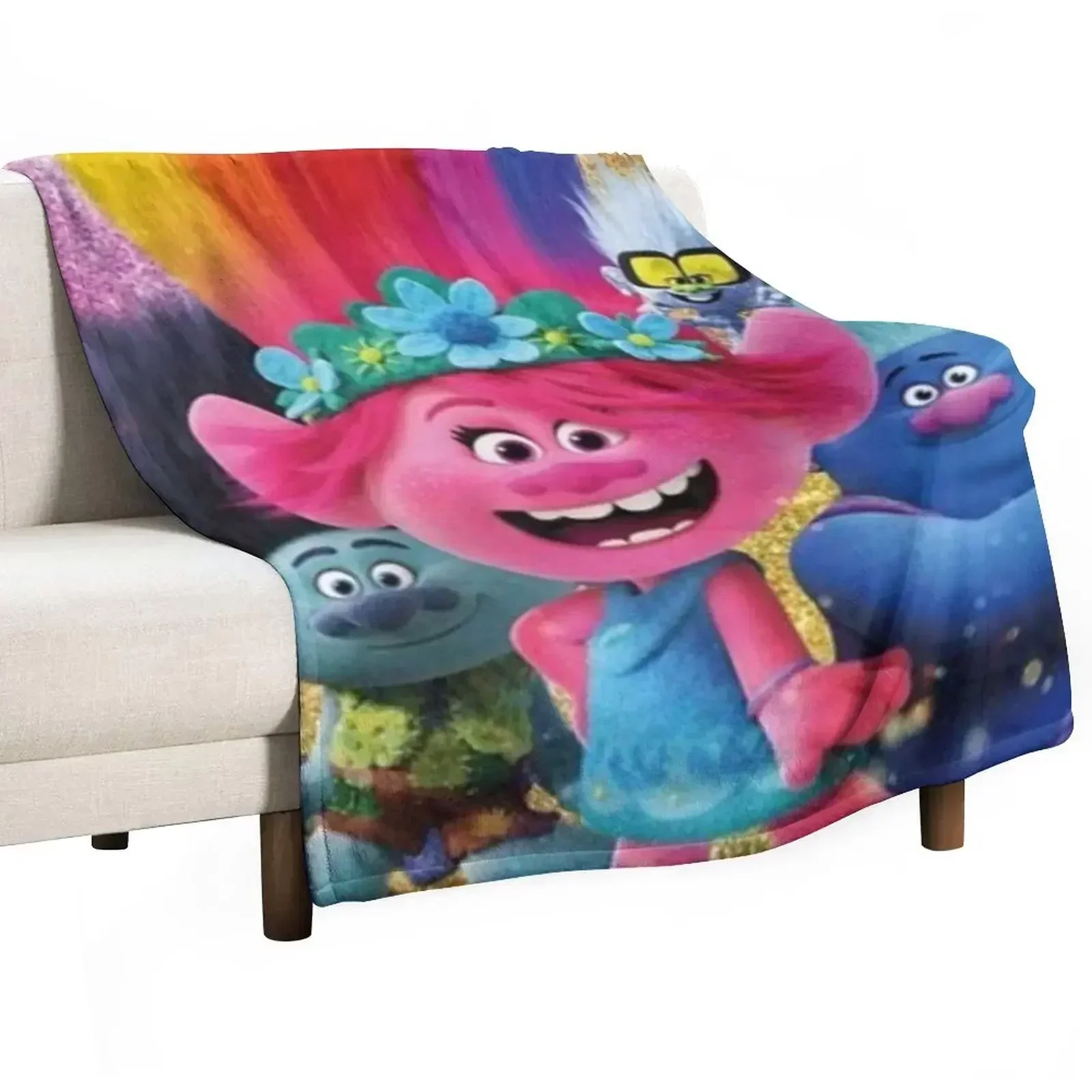 Trolls Design Throw Blanket Sofa Quilt Multi-Purpose Blankets
