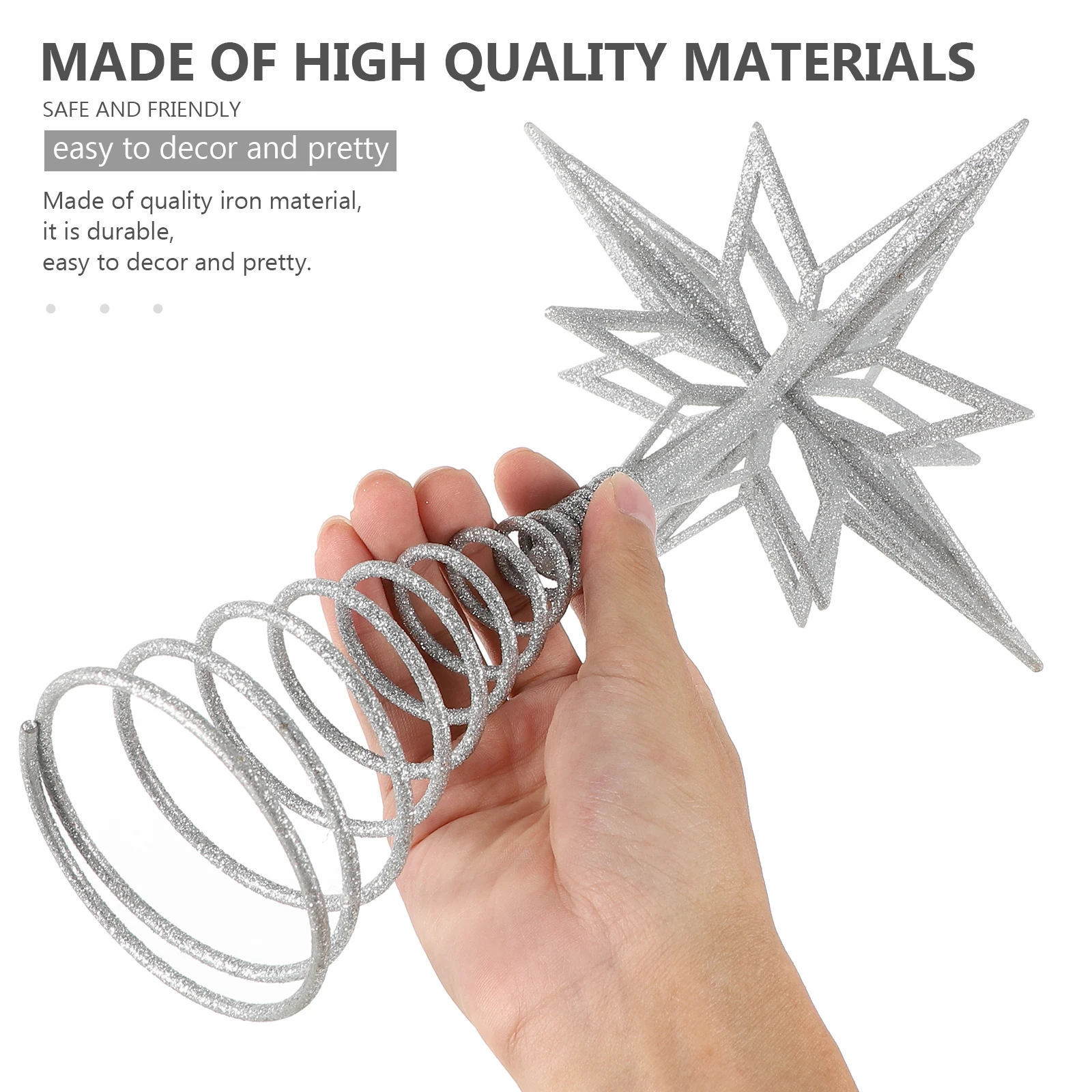 

Christmas Tree Topper Star Iron Metal Holiday Decor, Festive Treetop Ornament, Christmas Decoration, Party Wedding Home