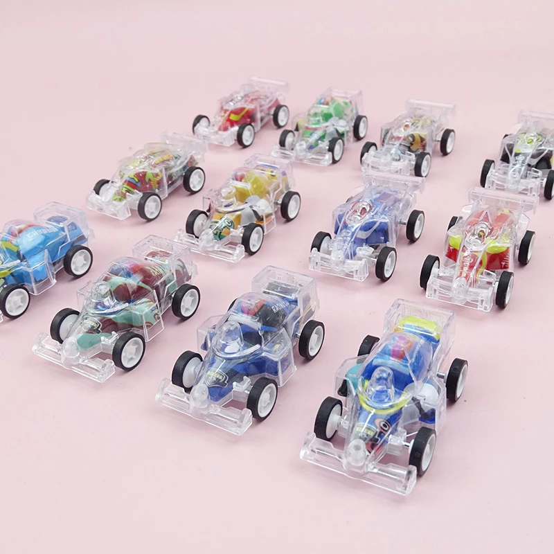 5 Stück Kinder Cartoon Mini transparent zurückziehen Gleichung Auto lustige Kindergarten Belohnung Spielzeug Jungen Puzzle Urlaub Geburtstags geschenk