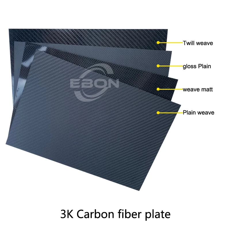 

EBON 200x300mm 3K Carbon Fiber Sheet Thickness 0.2mm 0.5mm 1.0mm 1.5mm 2.0mm 2.5mm 3.0mm 4.0mm 5.0mm Carbon Fiber Plate