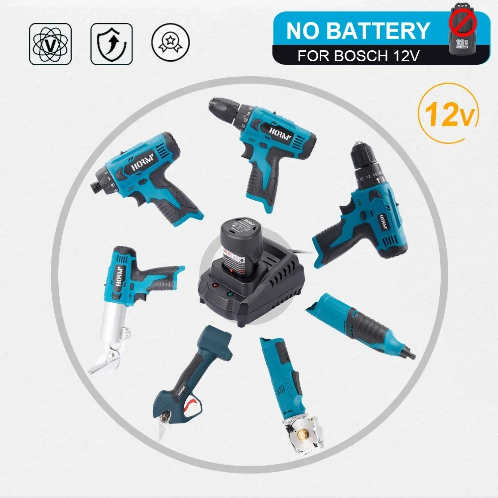 Hormy-Perceuse électrique sans fil, tournevis électrique, tournevis à main, vitesse réglable, sans batterie, moteur, outil électrique pour Bosch, 12V