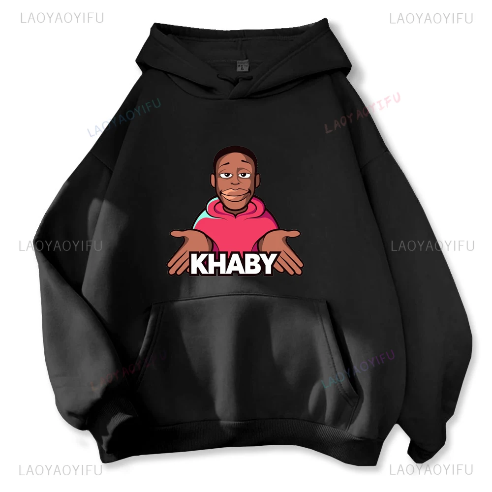 Khaby Lame Life Is Simple Classic Cartoon Pattern Hoodie Harajuku Street Hip Hop Cool Long Sleeve Clothing