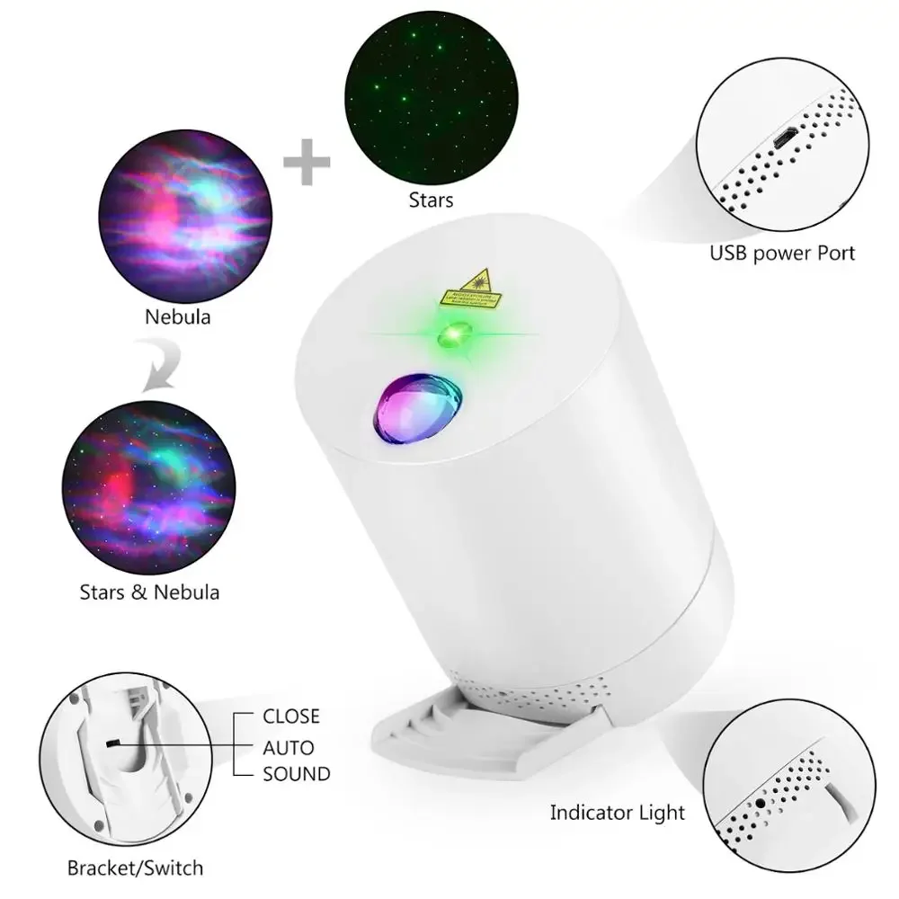 Night Light Starry Sky Projector Water Wave Lamp LED star music Rotating Remote Control Bluetooth Bedroom Bedside Lamp