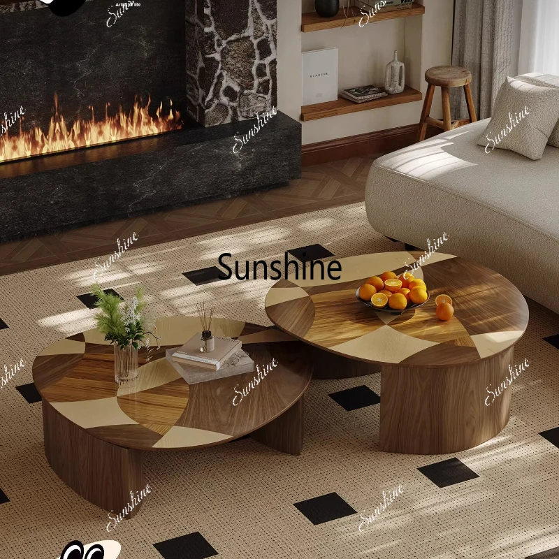 

Italian minimalist special-shaped coffee table Chinese and ancient style combination