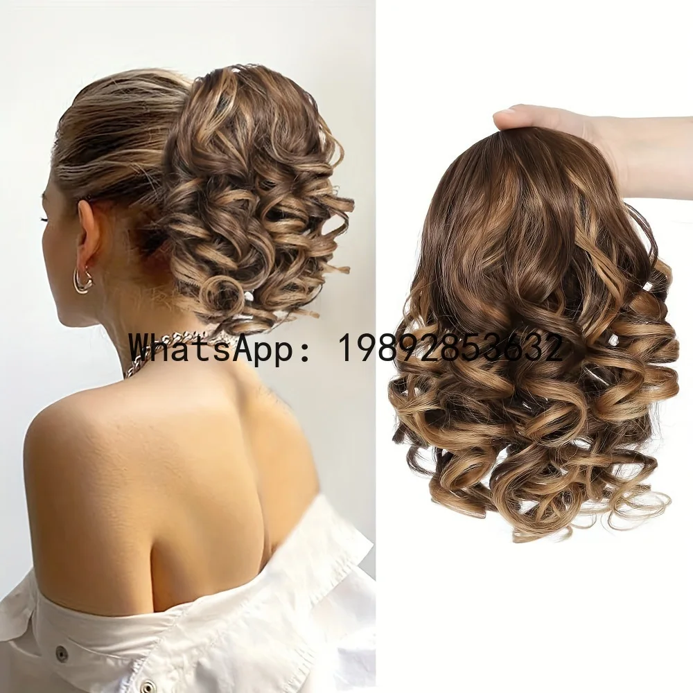 

Wig drawstring short ponytail roman curl short ponytail multi-color change hairstyle