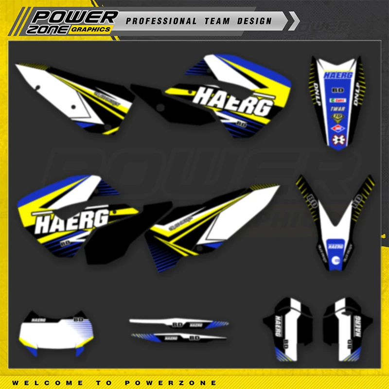 PowerZone Custom Team Graphics Backgrounds Decals Stickers Kit For HUSABERG 2011 2012 FE390 450 570-TE250 300 -FX450-FS570 06