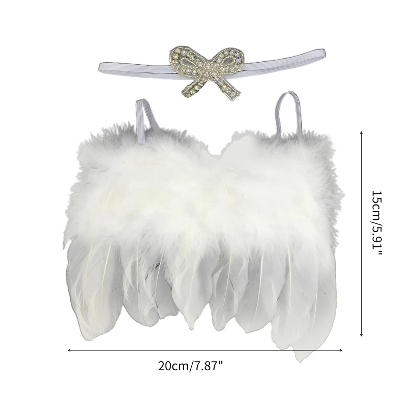 

Baby Photo Props Angel Costume Wing Headband Infant Shower Photography Clothes