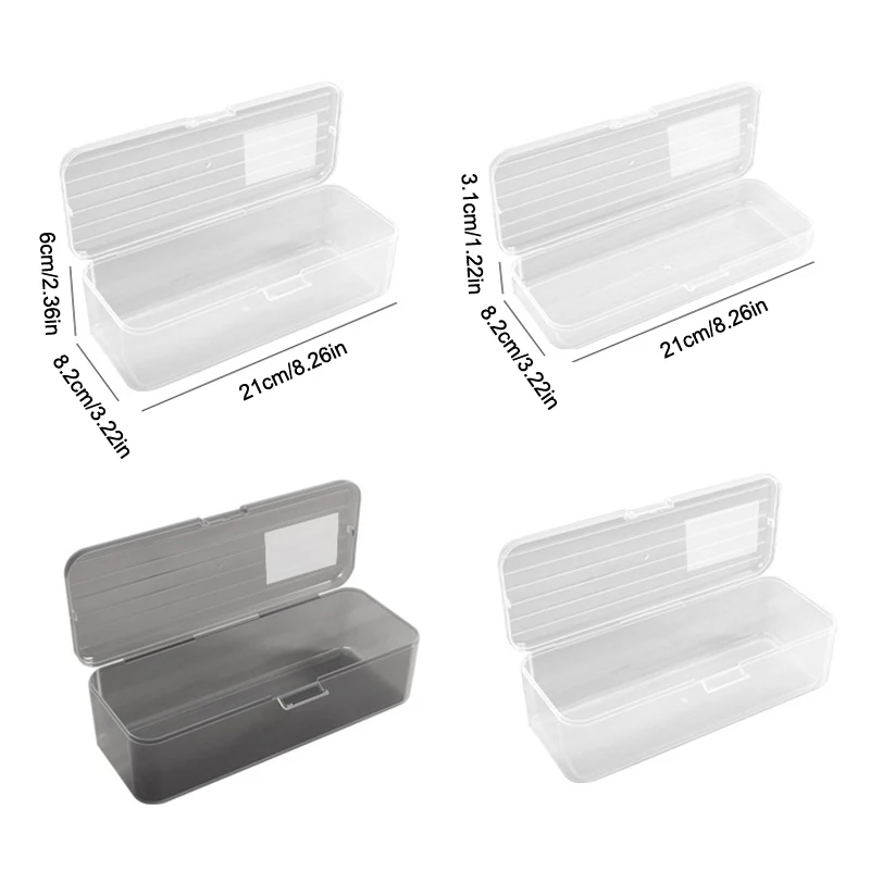 2 Sizes Cosmetic Storage Box Transparent Plastic Pen Holder Makeup Brush Storage Bucket Student Stationery Storage Box view 6