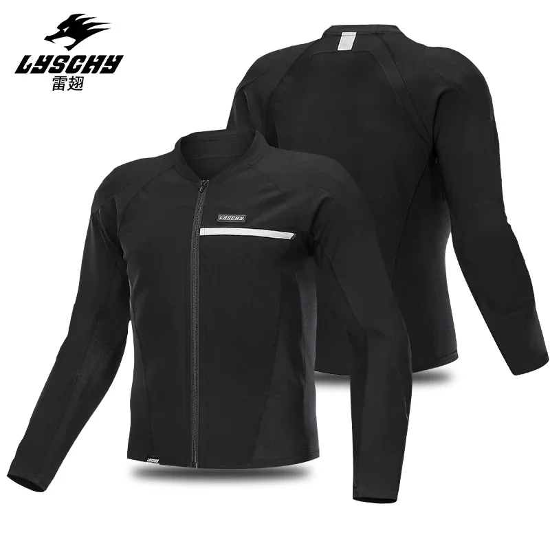 LYSCHY LY-870 Black CE Motorcycle Jacket Summer Breathable Mesh Motorcycle Riding Suit Jacket Protective Guard Armor Jacket