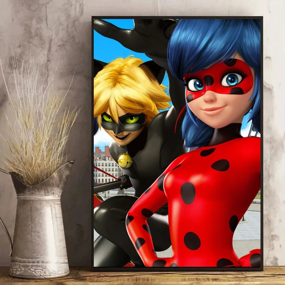 M-Miraculous France L-Ladybug Poster Poster Canvas Art Poster and Wall Art Picture Modern Family bedroom Decor Posters Small