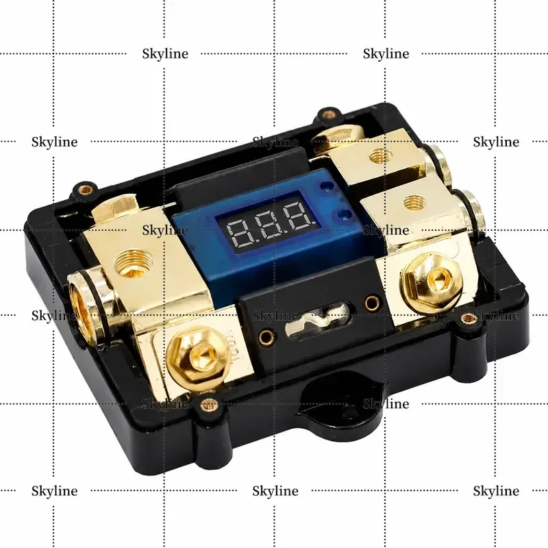 2 Way Power Distribution Block Car Amplifier ANL Fuse Holder Box With Digital Led Display