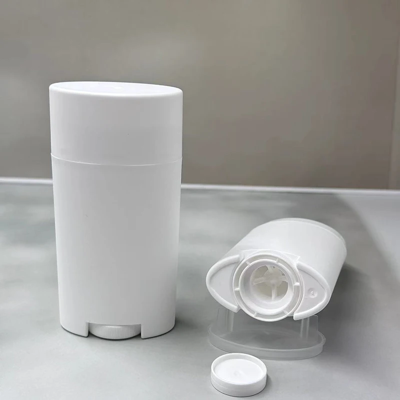 Plastic White 75g Refillable Perfume Deodorant Containers Empty Lip Balm Tube Portable Cosmetic Lipstick Tubes