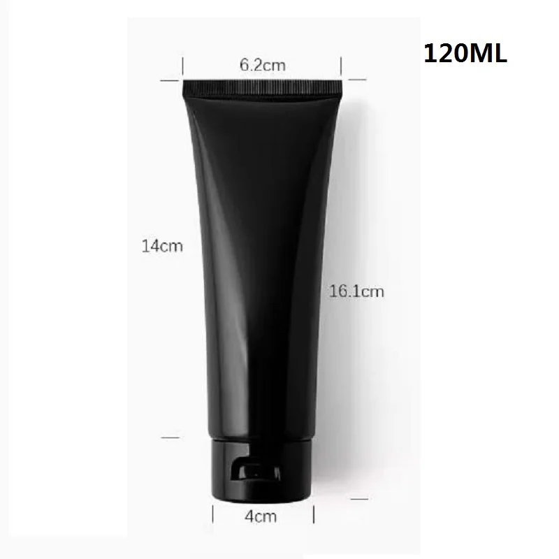 25pcs Black Matte Empty Plastic Squeeze Soft Tube Cosmetics Packaging Containers Facial Cleanser Body Scrub 120g~200g